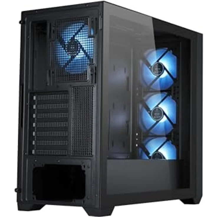 SILENTWARE Flow 110 Black A-RGB Midi Tower PC-Gehäuse, Meshfront, 4x 120mm A-RGB Lüfter, GPU bis 380mm, ATX/mATX/ITX – Bild 5