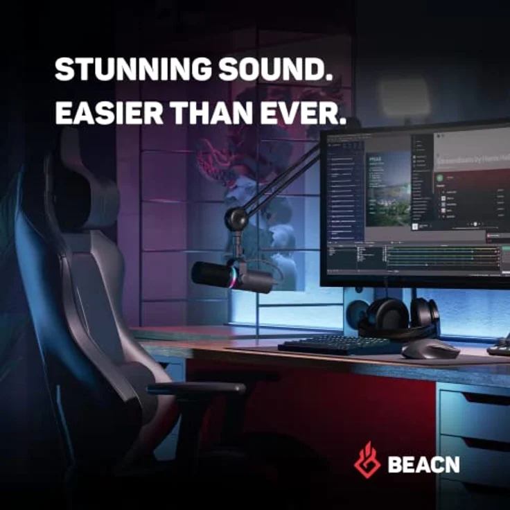 Beacn Dynamic Mikrofon, professionelles Mikrofon für Studiosound, schwarz – Bild 9