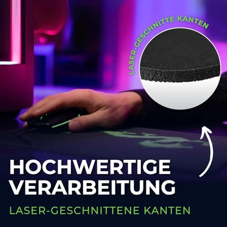 Silent Monsters Gaming und Office Mauspad 24 x 20 cm, Mousepad Design: schwarz – Bild 4