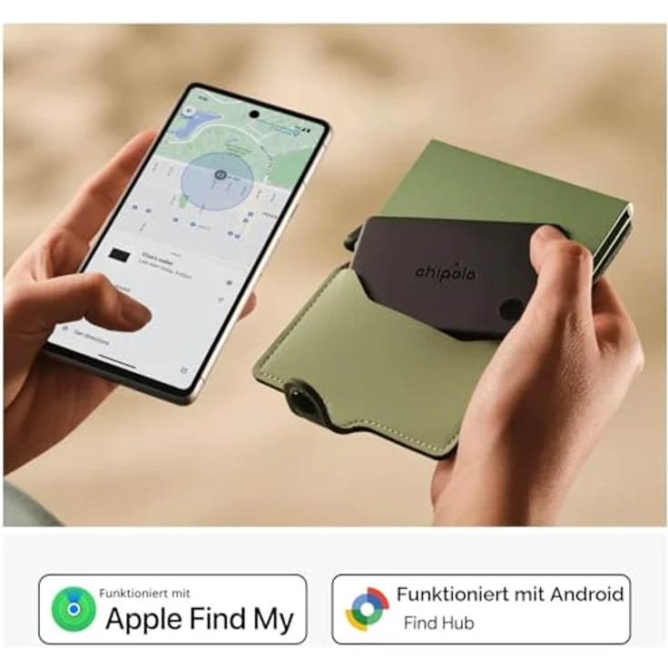 Chipolo Card, Wiederaufladbare Bluetooth Wallet-Tracker-Karte mit IP67 Wasserdichtigkeit, kompatibel mit Apple Finden Sie meine und Google Mein Gerät Finden – Bild 2