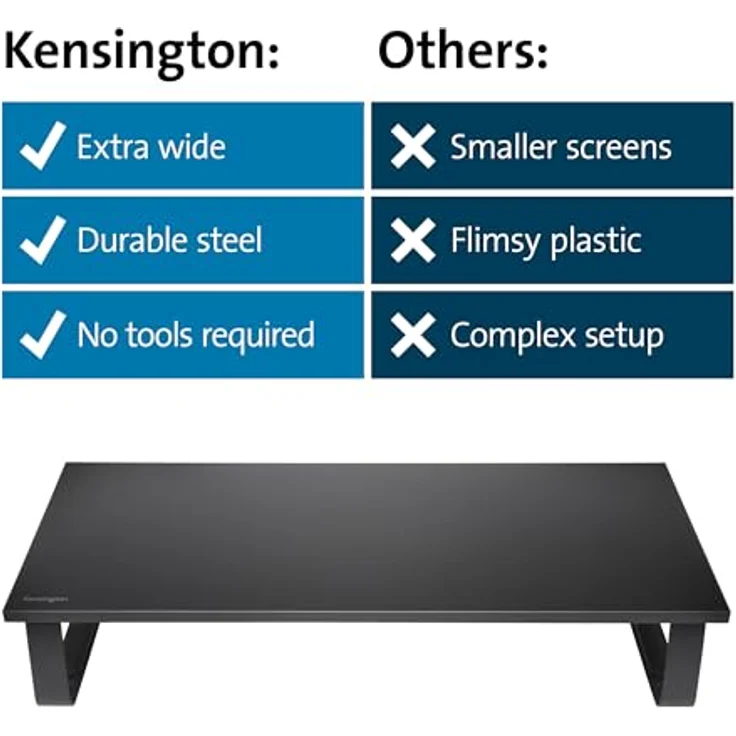 Kensington extrabreiter verstellbarer Monitorstand für Schreibtische, Tischaufsatz für große Bildschirme bis 32 Zoll, K55726EU – Bild 8