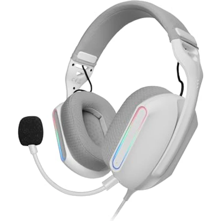 Mars Gaming MH-PRO, Gaming-Kopfhörer mit ARGB Flow, Surround-Sound, AIR 3D-Ohrpolstern, integriertem Mikrofon, kompatibel mit PS4, PS5, Xbox ONE, Xbox Series X-S, Switch, Windows, Mac, Weiß – Bild 1