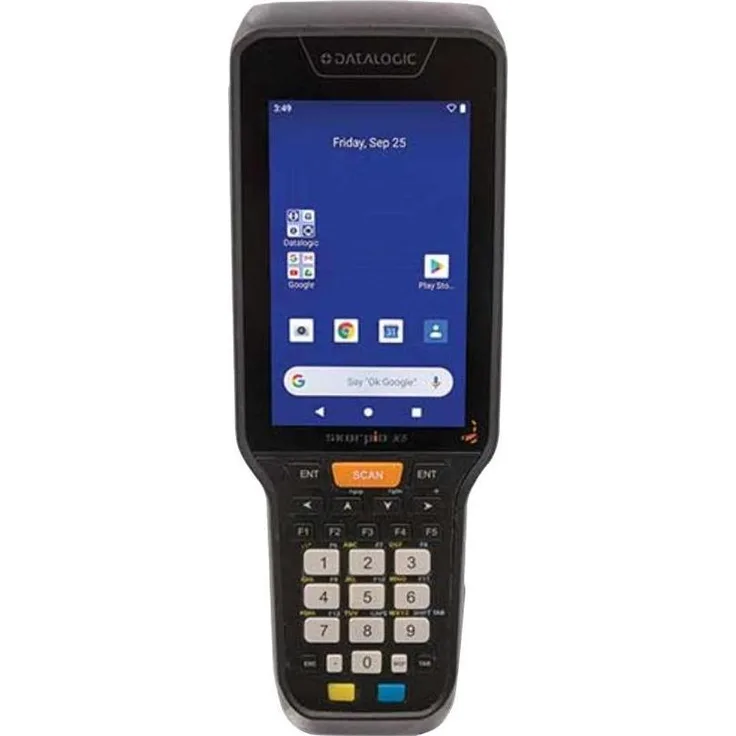 Datalogic Skorpio X5, Handheld Mobile Computer mit 4,3" Touchscreen, 800 x 480 Pixel, 2D-Barcodescanner, Android 10, IP65, schwarz