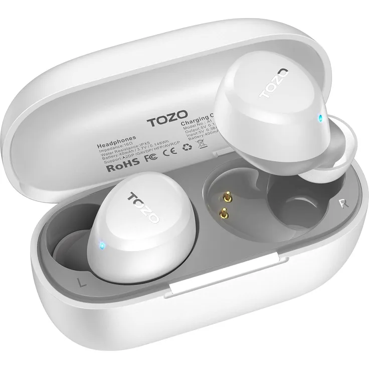 TOZO NC9, Kabellose In-Ear Kopfhörer mit Bluetooth 5.3, App-Steuerung, 60h Laufzeit, Hybrid ANC, IPX8 wasserdicht, Deep Bass