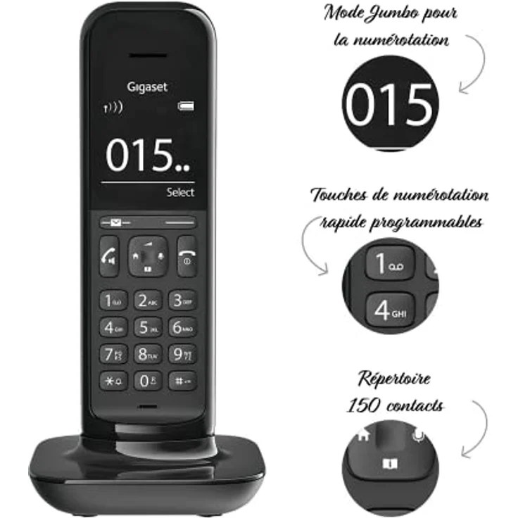 GIGASET CL394 HX, DECT-Telefon mit VoIP-Funktion, Schwarz – Bild 4