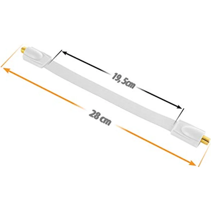 Poppstar 1x 28cm SAT Fensterdurchführung, Türdurchführung für Koax Kabel Kupplung (F-Stecker), sehr flach (0,2mm) für Fenster und Türen, vergoldete Kontakte, weiß – Bild 4