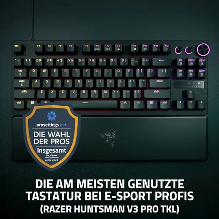 Razer Huntsman V3 Pro Tenkeyless Gaming Keyboard Wired US Black Analog Optical, Schwarz Tastatur – Bild 2