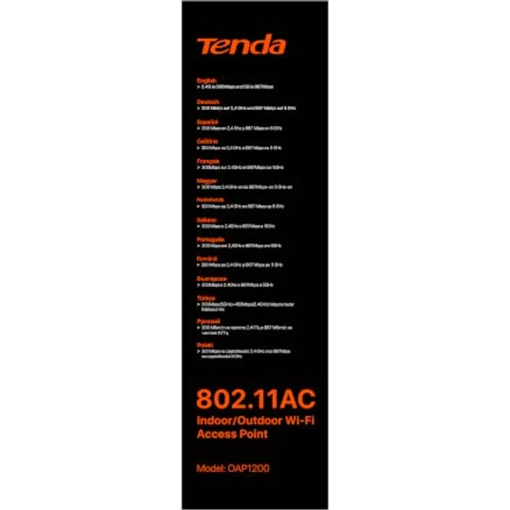 Tenda OAP1200, Outdoor Access Point PoE Gigabit WLAN mit 1167 Mbit/s, IP65 Gehäuse für Außenbereich und Garten – Bild 10
