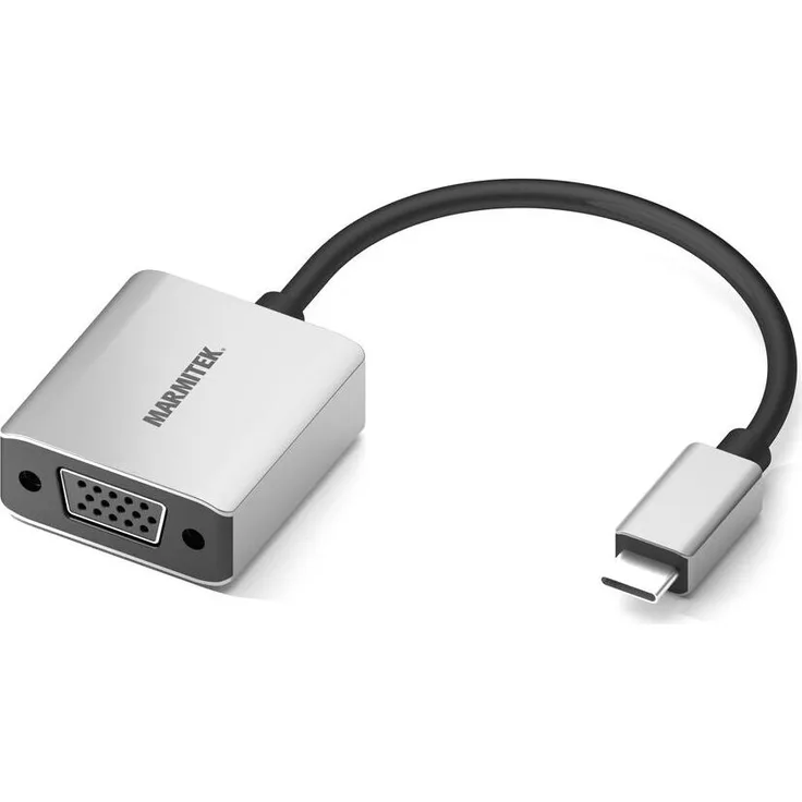 Marmitek USB C auf DVI Adapter Kabel, 15 cm Gummikabel, Aluminiumgehäuse, Thunderbolt 3 für Mac & Laptop, USBC Wandler