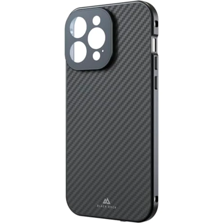 Black Rock Hülle für iPhone 15 Pro Max (Carbon Beschichtung, Kameraschutz, Metallrahmen, 360° Rundumschutz, Wireless Charging kompatibel, ultradünn, Slim, Magnet, Cover, Handyhülle, Case) Real Carbon – Bild 2