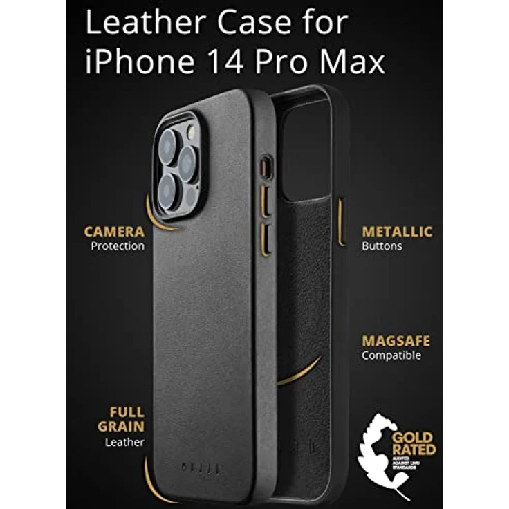 Mujjo Lederhülle für iPhone 14 Pro Max | MagSafe Hülle | Apple iPhone 14 Pro Max MagSafe Schutzhülle für iPhone 14 Pro Max aus Leder mit MagSafe, Apple iPhone 14 Pro Max – Bild 2