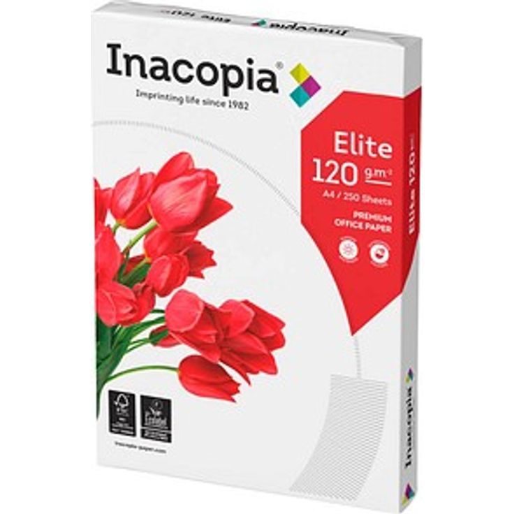 Inacopia Kopierpapier elite DIN A4, 120 g/qm, 250 Blatt, hochweiß, FSC®-zertifiziert, blickdicht, langlebig