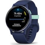 Garmin Vivoactive 5 AMOLED GPS Smartwatch mit Fitness- und Gesundheistfunktion, Musik, Kapitänsblau/Blau mit Silikonarmband