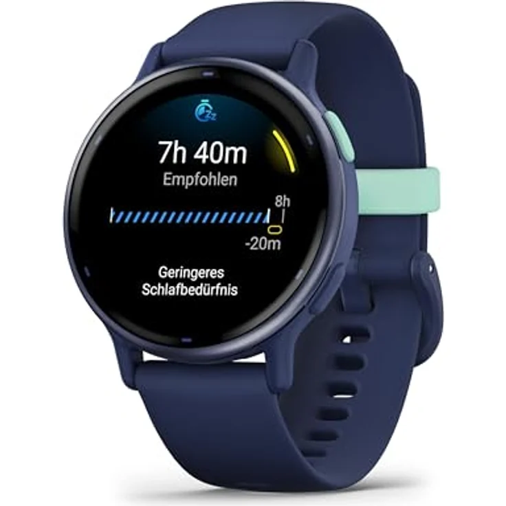 Garmin Vivoactive 5 AMOLED GPS Smartwatch mit Fitness- und Gesundheistfunktion, Musik, Kapitänsblau/Blau mit Silikonarmband – Bild 1