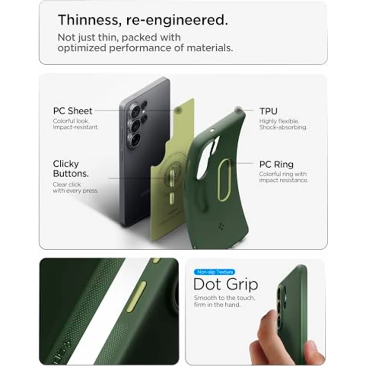 Spigen Nano Pop MagFit Hülle für Samsung Galaxy S26 Ultra, Zweifarbiges Design in AVO Green, Stylisch und Dünn, Kompatibel mit MagSafe, mit Air Cushion Technologie – Bild 4