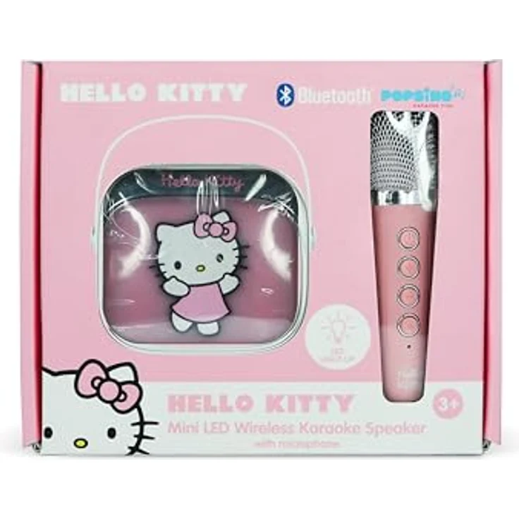 Hello Kitty Karaoke-Lautsprecher, Bluetooth-Lautsprecher mit Pop-Mikrofon-LED für Kinder, rosa – Bild 8