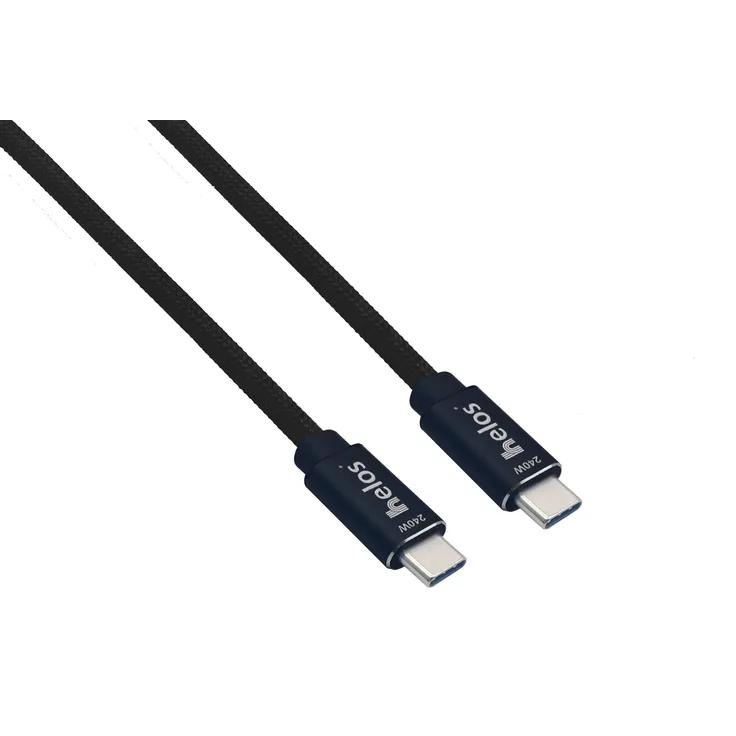 Helos USB C Kabel 240W Schnellladekabel, Nylon Geflochten, 2,0m, 5A Stromstärke, robuste Verbindung für Smartphones und Notebooks