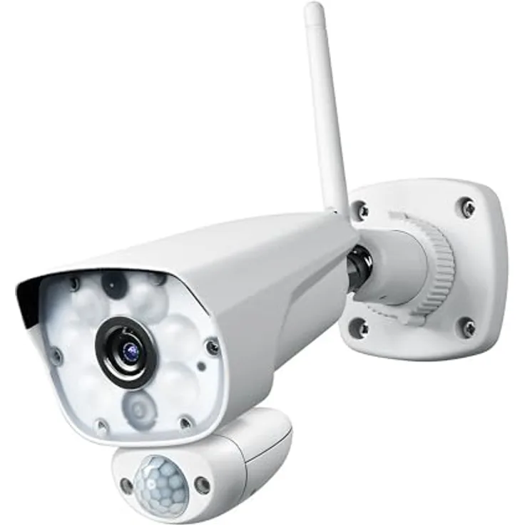 Indexa AC92 Überwachungskamera, 4MP App-Überwachungskamera mit Tag/Nacht-Funktion, wetterfest, 100° Sichtwinkel, 64GB Speicher, integriertes Mikrofon und Lautsprecher