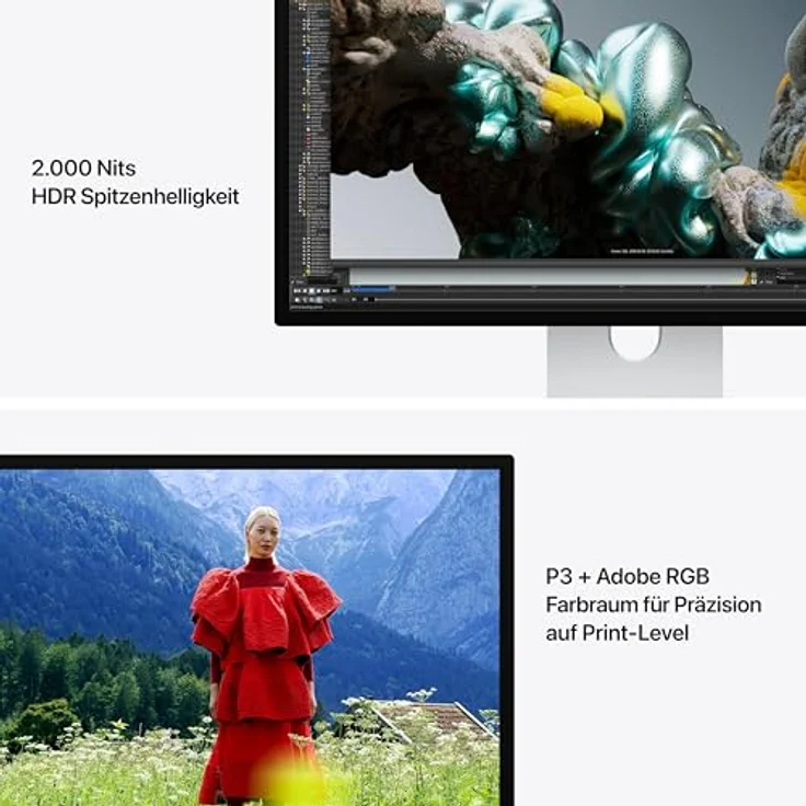 Apple Studio Display XDR, 27" 5K Retina Monitor mit Standardglas, neigungs- und höhenverstellbarem Standfuß, 120 Hz Bildwiederholrate, 12MP Kamera, Thunderbolt 5 Anschlüsse – Bild 4