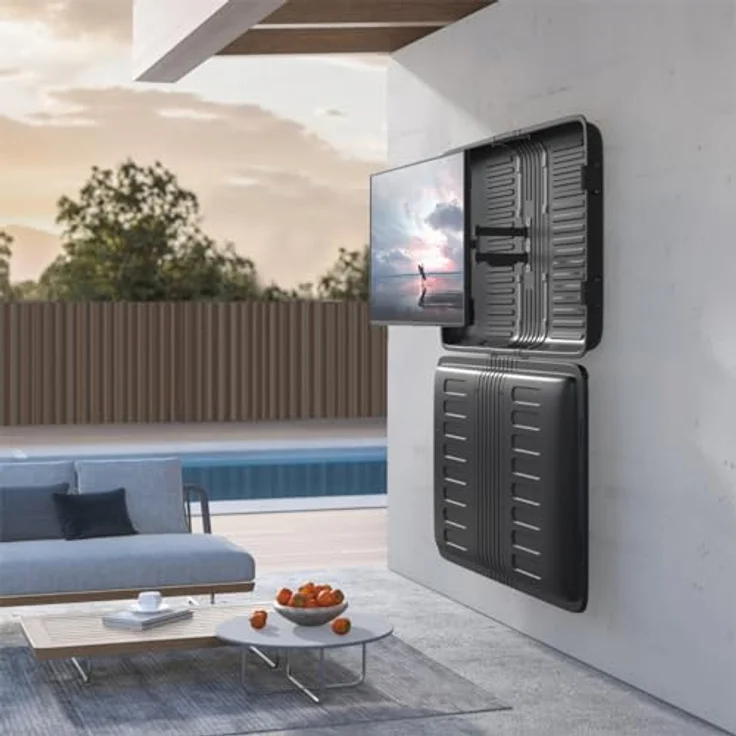 LogiLink BP0165 - Staub- und witterungsgeschütztes TV-Gehäuse für den Außenbereich, für 32"–55" TVs, kipp- und schwenkbar – Bild 2
