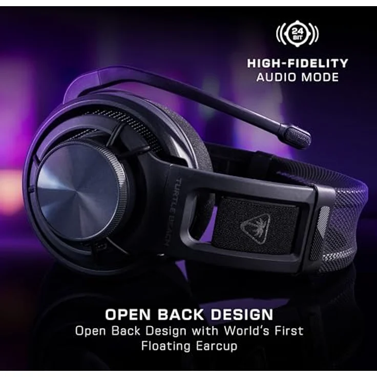 Turtle Beach Atlas Air Kabelloses Open-Back-PC Gaming-Headset w/ 24-Bit-High-Fidelity-Audio, Mikrofon in Broadcast-Qualität, Memory-Foam-Ohrpolster & Bluetooth für PC, PS5, PS4, Switch & Mobilgerät – Bild 2