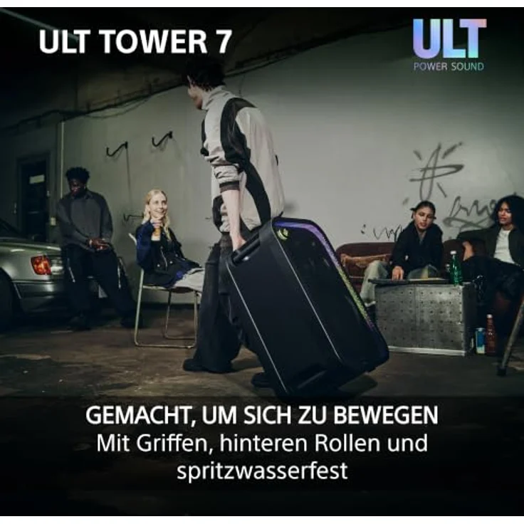 SONY ULT Tower 7, Kabelloser Bluetooth Party Lautsprecher mit 420 Watt Leistung, Schwarz, Musikgesteuerte Beleuchtung und 30 Stunden Akkulaufzeit – Bild 8