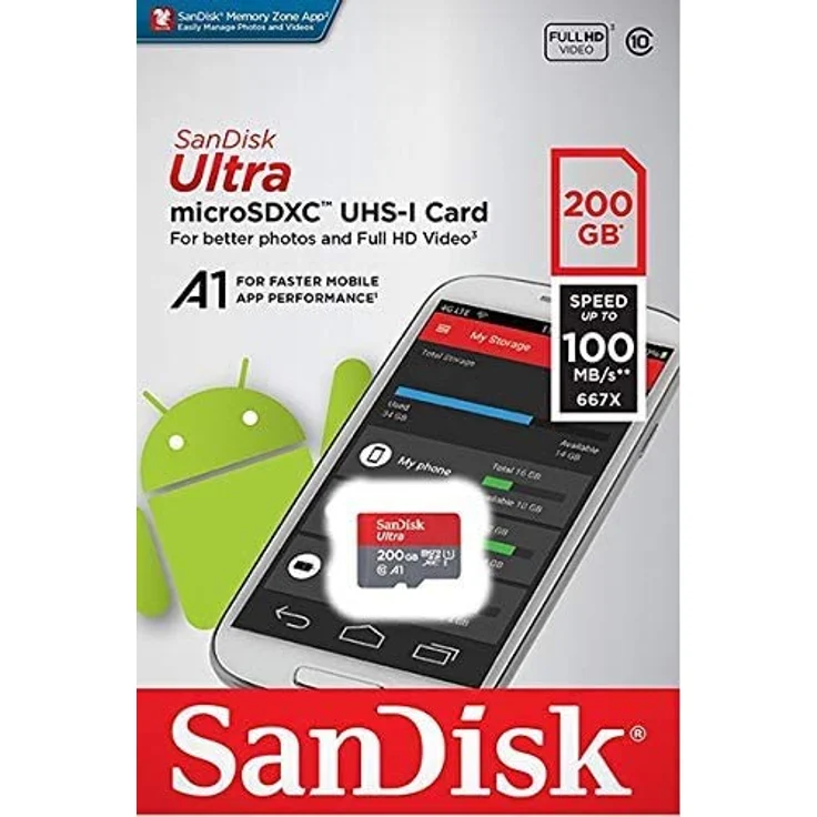 SanDisk Ultra 200GB microSDXC bis zu 90MB/Sek, Class 10 Speicherkarte – Bild 3