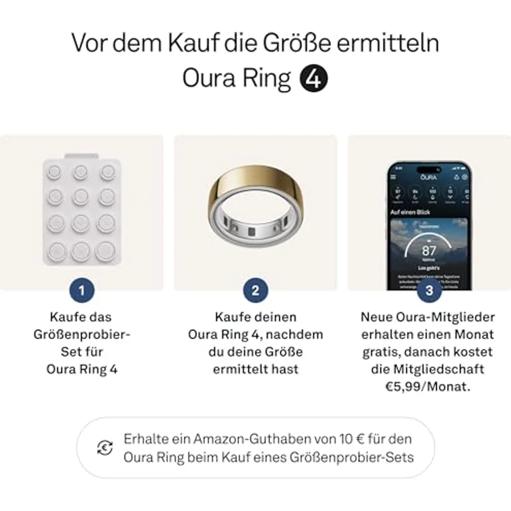 OURA Ring 4, Smart Fitness-Tracker in Gold, Größe 11 mit Smart Sensing Technologie und bis zu 8 Tagen Akkulaufzeit – Bild 3