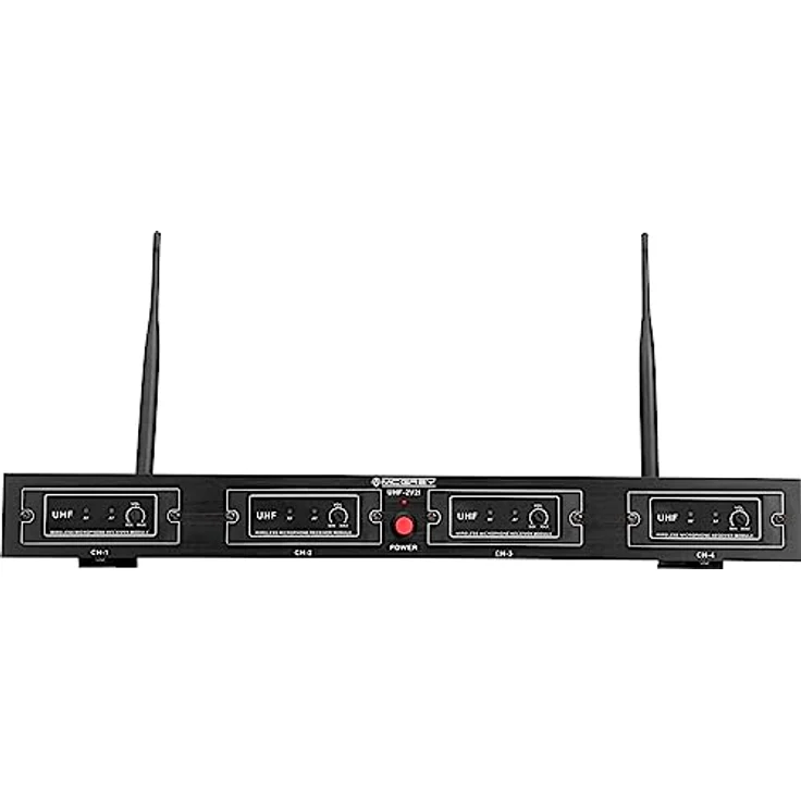 McGrey UHF-2V2I Quad Funk Mikrofon Set mit 50m Reichweite (Wireless Komplettset schwarz, 4-Kanal UHF-Funkmikrofon-Set mit 2 Handmikrofonen, 2 Lavaliermikrofonen, Taschensender) – Bild 4