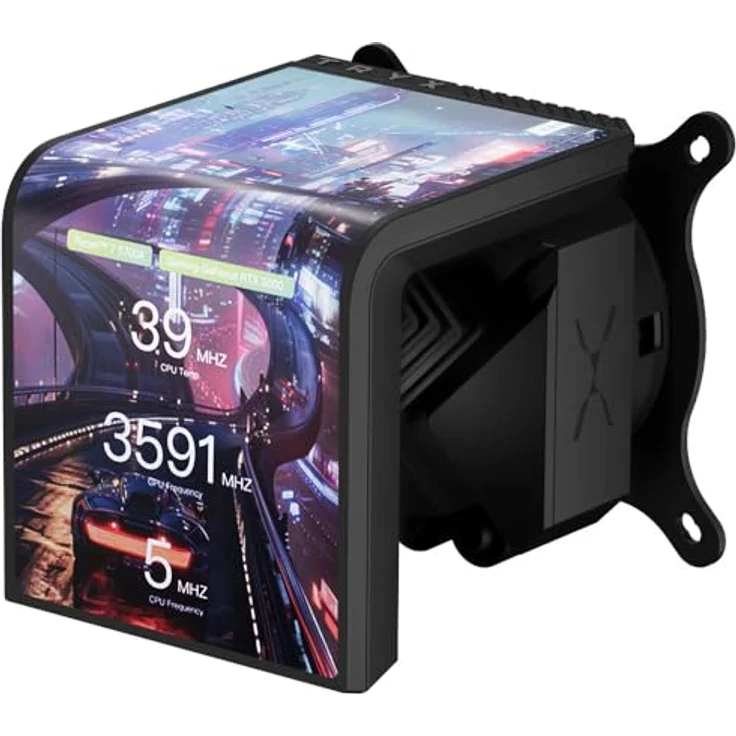 TRYX Panorama SE ARGB, CPU Wasserkühler mit 240-mm-Radiator, ARGB-Beleuchtung und 3D-AMOLED-Display, Schwarz – Bild 6