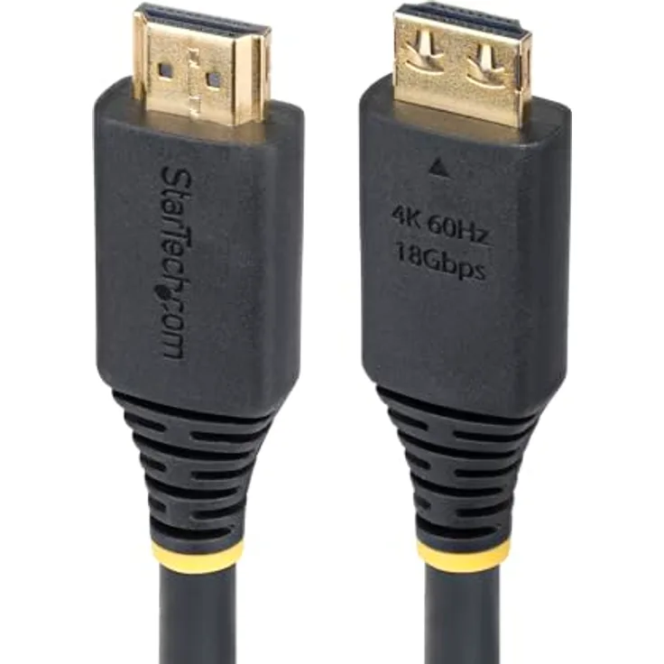 StarTech.com 4,5m High Speed HDMI-Kabel mit Griff-Steckern, 4K 60Hz/1440p 144Hz, 18 Gbps, HDR10, HDCP 2.2, schwarz