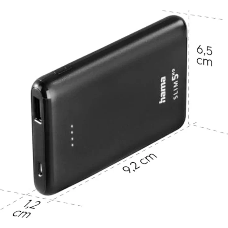 Hama Power Pack ''SLIM 5HD'' 5000mAh, Ausgang: USB-A, Schwarz (201666) – Bild 6