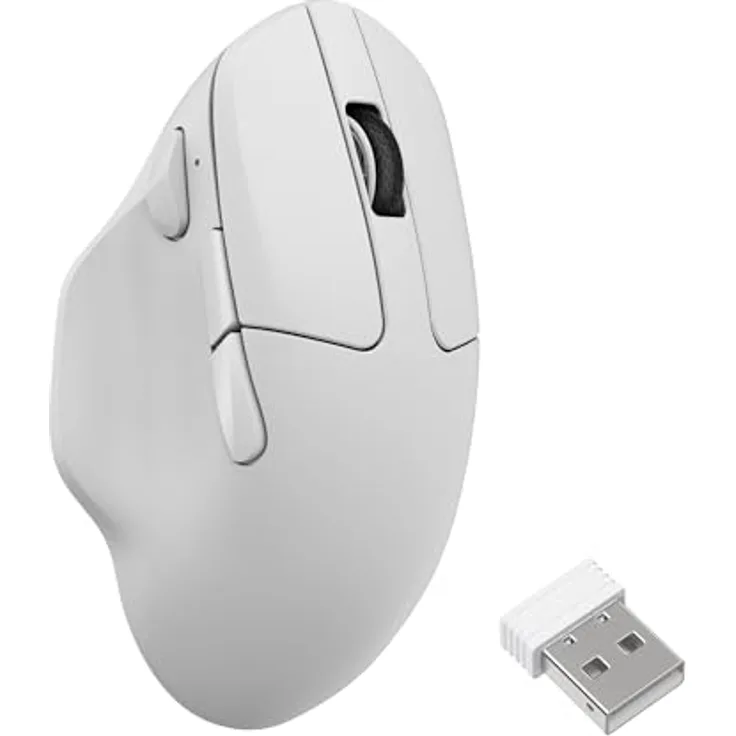 Keychron M7-A24, Kabellos und Kabelgebunden, Optical Maus mit 30.000 DPI, Programmierbaren Tasten, Weiss
