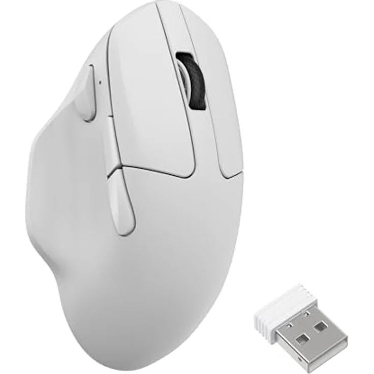Keychron M7-A24, Kabellos und Kabelgebunden, Optical Maus mit 30.000 DPI, Programmierbaren Tasten, Weiss – Bild 1