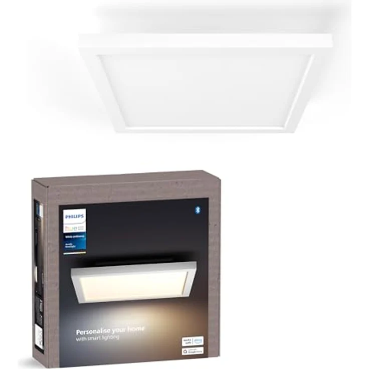 Philips Hue Aurelle White Ambiance, LED-Panelleuchte 30 cm x 30 cm, smarte Deckenbeleuchtung in Weiß mit 50.000 Weißtönen – Bild 1