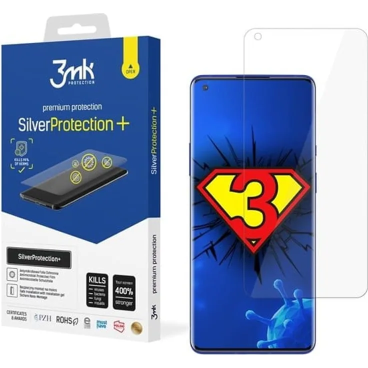3mk SilverProtection+ Displayschutzfolie für OnePlus 8 Pro 5G, kratzfest und transparent