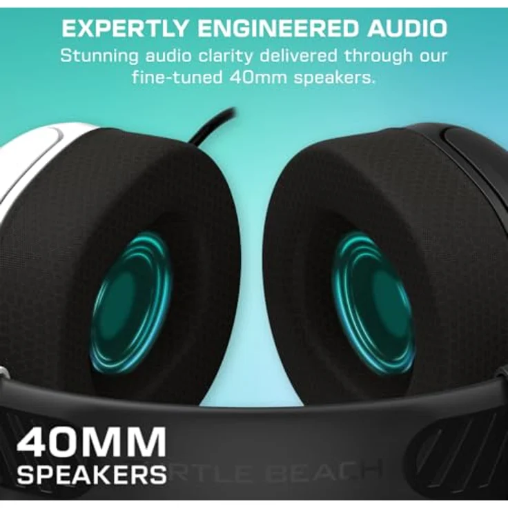 Turtle Beach Airlite Fit Wired Gaming Headset, Schwarz und Weiß, für Nintendo Switch, 40-mm-Lautsprecher, Flip-to-Mute Mic, Over-Ear Komfort – Bild 3