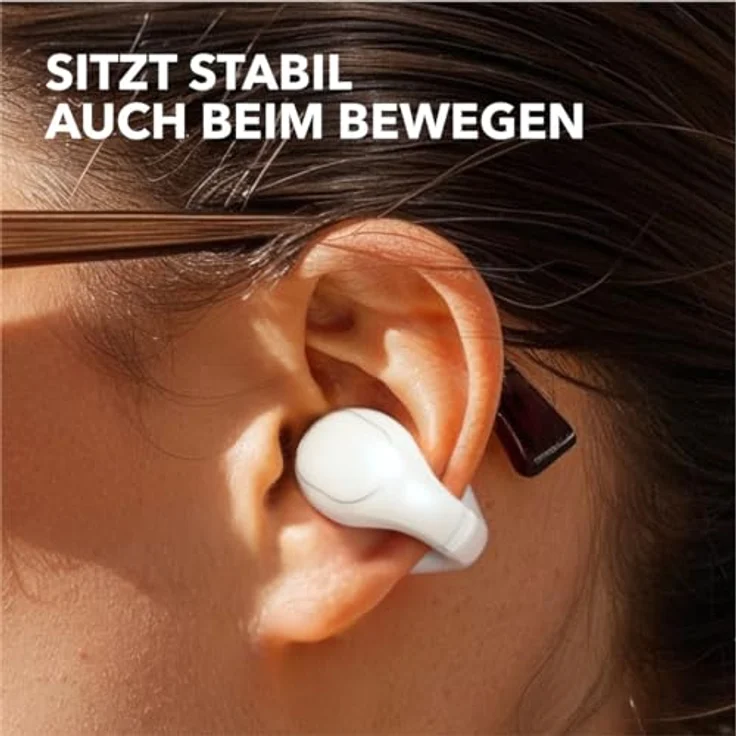 soundcore C30i by Anker, Open-Ear Earbuds, Clip On Kopfhörer, Leichtes Design, Stabiler Halt, Abnehmbare Klammern, Klarer Klang, 30h Wiedergabe, IPX4 Wasserschutz für Sport/Fitnessstudio, weiß – Bild 4