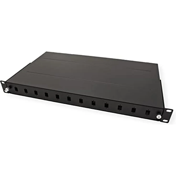 Roline 21.17.0350 LWL-Patchpanel 483mm (19"), ausziehbar, für bis zu 12 SC-Simplex oder LC-Duplex Kupplungen, Stahlblech schwarz – Bild 8