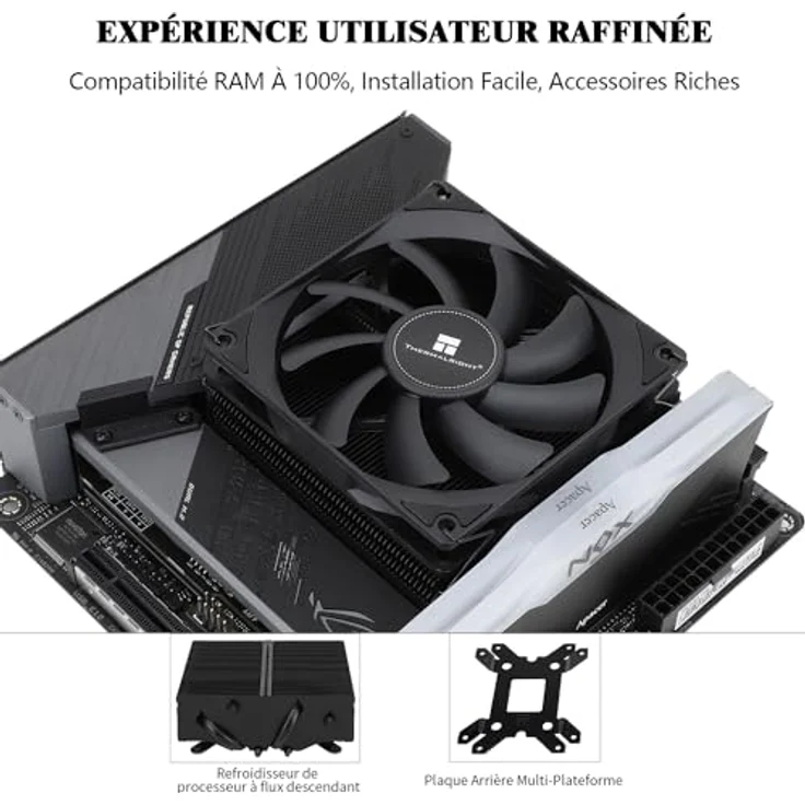 Thermalright AXP90-X53, Low Profile CPU Luftkühler, 53mm Höhe, TL-9015B PWM Lüfter, AGHP Technologie, für AMD AM4/Intel 1700/1150/1151/1155/1156/1200, schwarz – Bild 4