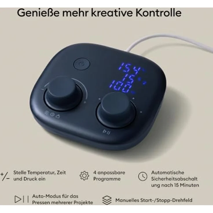 Cricut AutoPress 2, Heizpresse für präzise Textiltransfers, 100 kg Druck, 38x38 cm Heizplatte, Bluetooth-fähig – Bild 8