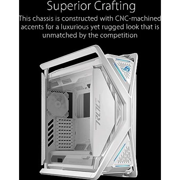 ASUS ROG Hyperion GR701 PC Case, unterstützt 2 420 mm Heizkörper, 4 x 140 mm PWM Lüfter, aufklappbare Seitenwände, integrierte VGA-Unterstützung und ARGB Hub, Frontpanel 2 x USB Type-C, schwarz – Bild 2