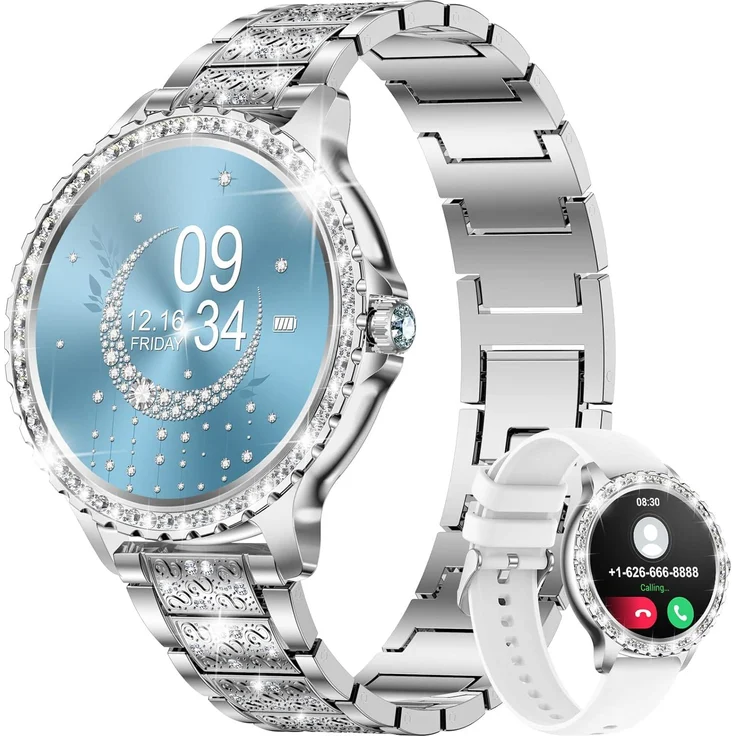 LIGE Damen Smartwatch V1.32, Fitness Uhr mit Telefonfunktion, Herzfrequenz, Schlaf- & Zyklustracking, IP67 wasserdicht, über 112 Sportmodi