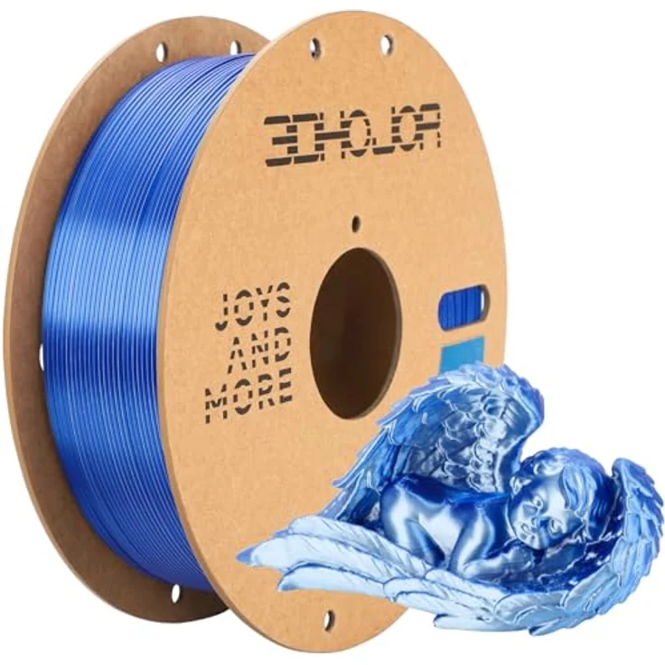 3DHoJor Silk PLA Filament 1.75mm 1KG, Blau-Silber, Zweifarbig, Seiden PLA, 100% vakuumversiegelt – Bild 1