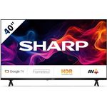 SHARP 40GF2265E - 40 Zoll Fernseher Full HD Google TV ohne Rahmen (HDMI ARC, HDR10, Receiver, Bluetooth) - Netflix, Prime, YouTube, Disney+, Apple TV