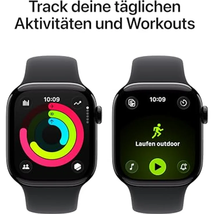 Apple Watch Series 11 GPS, 42 mm, Aluminiumgehäuse Diamantschwarz, Sportarmband Schwarz - M/L – Bild 3