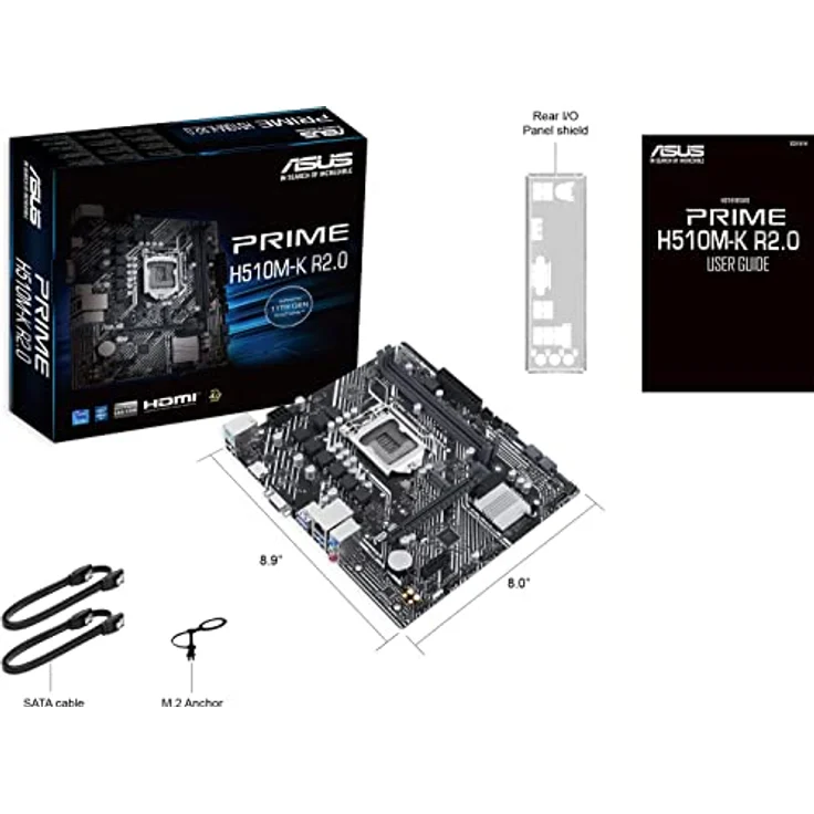 ASUS Prime H510M-K R2.0 Mainboard Sockel Intel LGA 1200 (Intel H470 Chipsatz, micro-ATX, DDR4 Speicher, PCIe 4.0, BIOS Flashback, USB 3.2 Gen 1, Aura Sync) – Bild 4