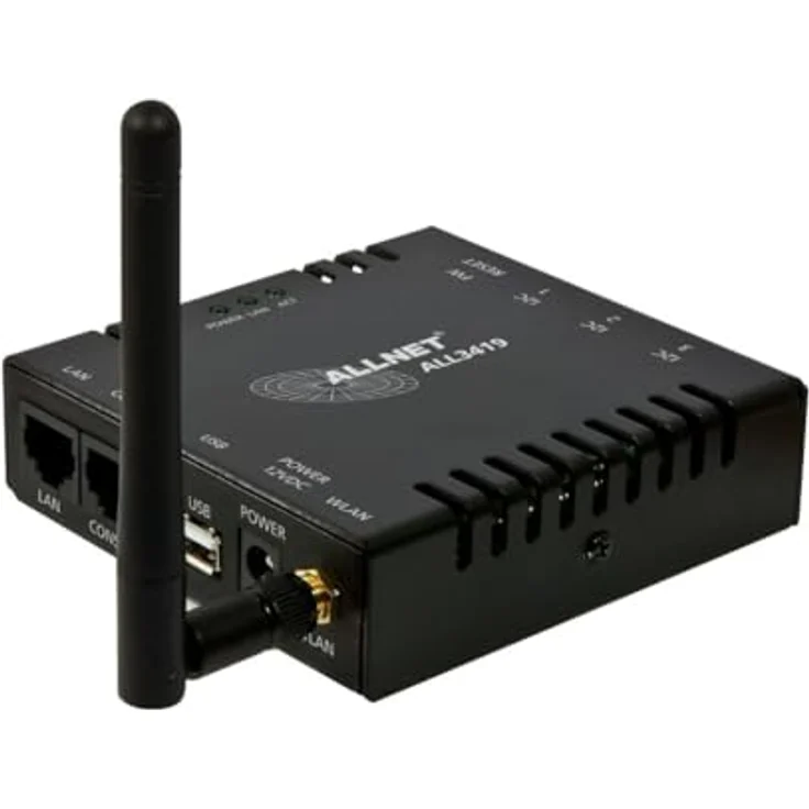 ALLNET ALL3419 Drahtlos & Verkabelt, IP Temperatur-Sensorzentrale mit externem Temperatursensor, Schwarz – Bild 1