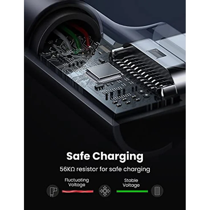Ugreen USB-A auf USB-C Winkelkabel, 3m Länge, 3A Unterstützung, grau, Nylon geflochten – Bild 5