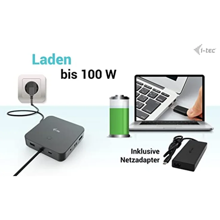 iTEC Usb-C Hdmi+2X Dp Charger Dock Pd 100W 112W, Schwarz, 4K/30Hz Monitore, 100W Power Delivery – Bild 7